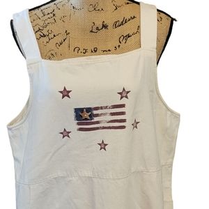 COPY - Vtg Christopher & Banks Overall Jumper Dress Sz 16 Plus Long Modest Patr…